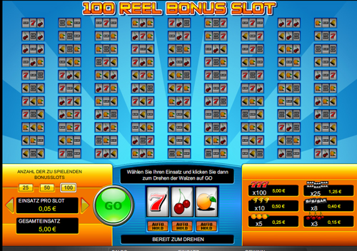 100 reel bonus slot im casinoclub online spielen