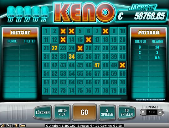 Jackpot Keno online spielen