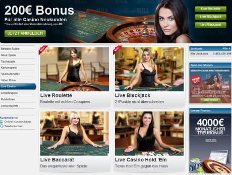 live casino tische